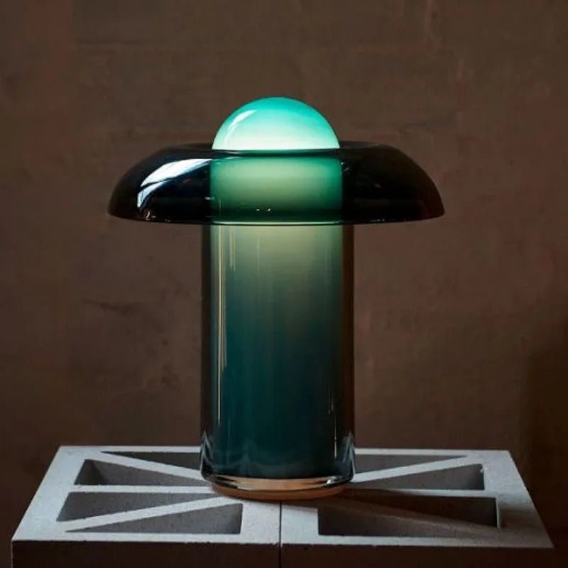 LuxeGlass | Elegant Modern Minimalist Green Table Lamp for Bedroom 4
