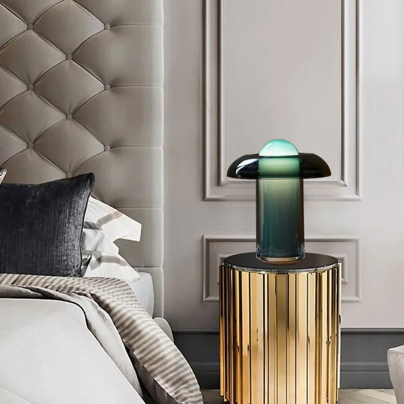 LuxeGlass | Elegant Modern Minimalist Green Table Lamp for Bedroom 5