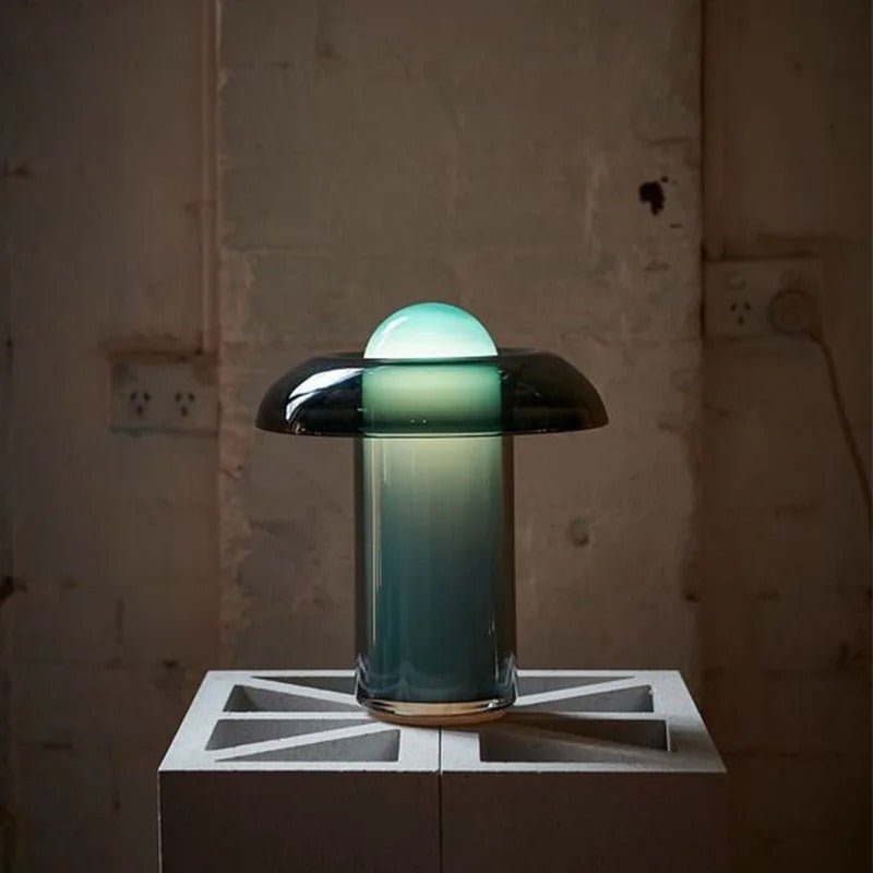 LuxeGlass | Elegant Modern Minimalist Green Table Lamp for Bedroom 6