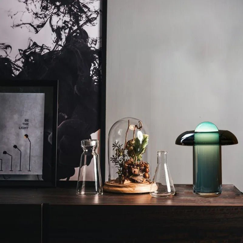 LuxeGlass | Elegant Modern Minimalist Green Table Lamp for Bedroom 7