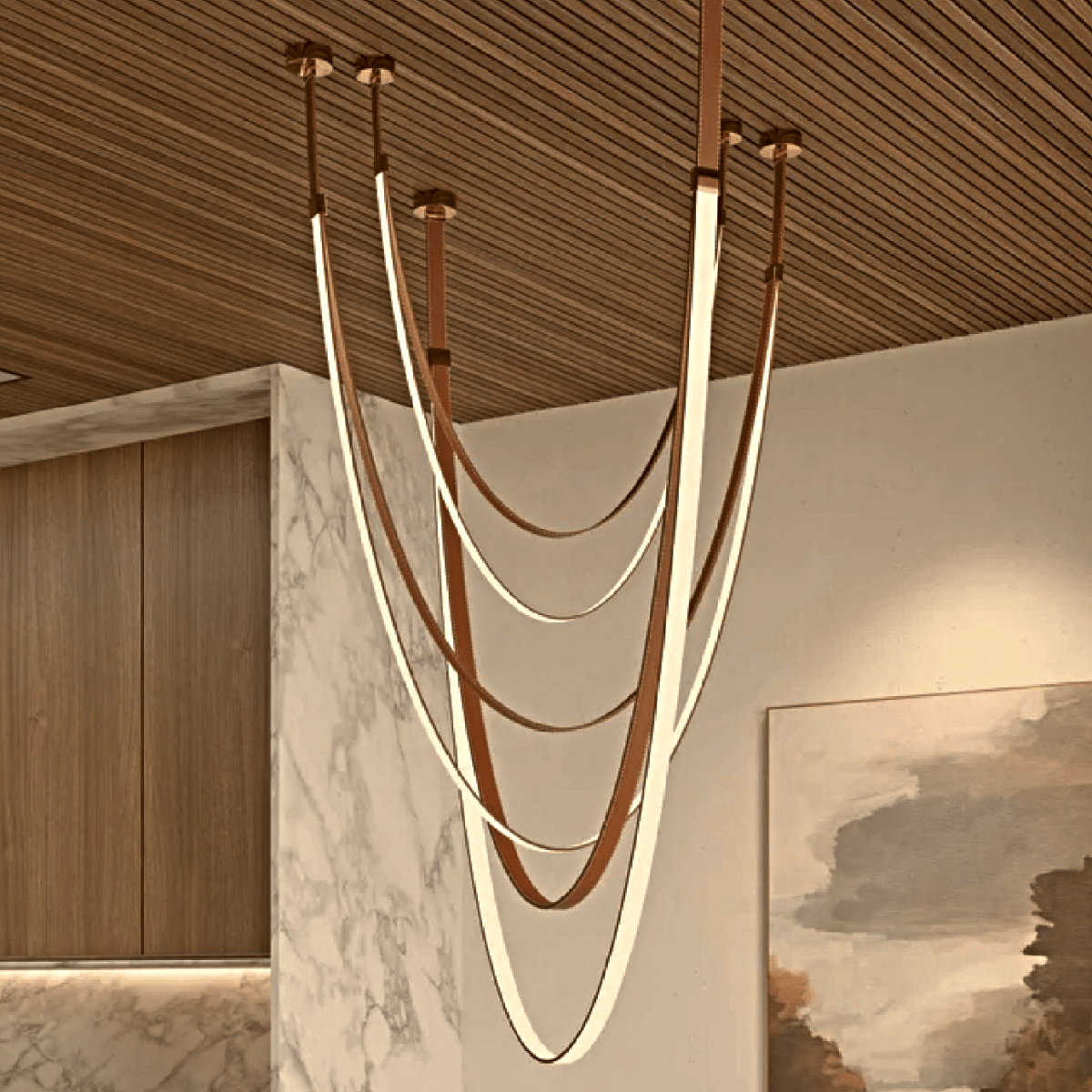Freyza - LuxeLeather | Modern Black Industrial Chandelier Light Fixture