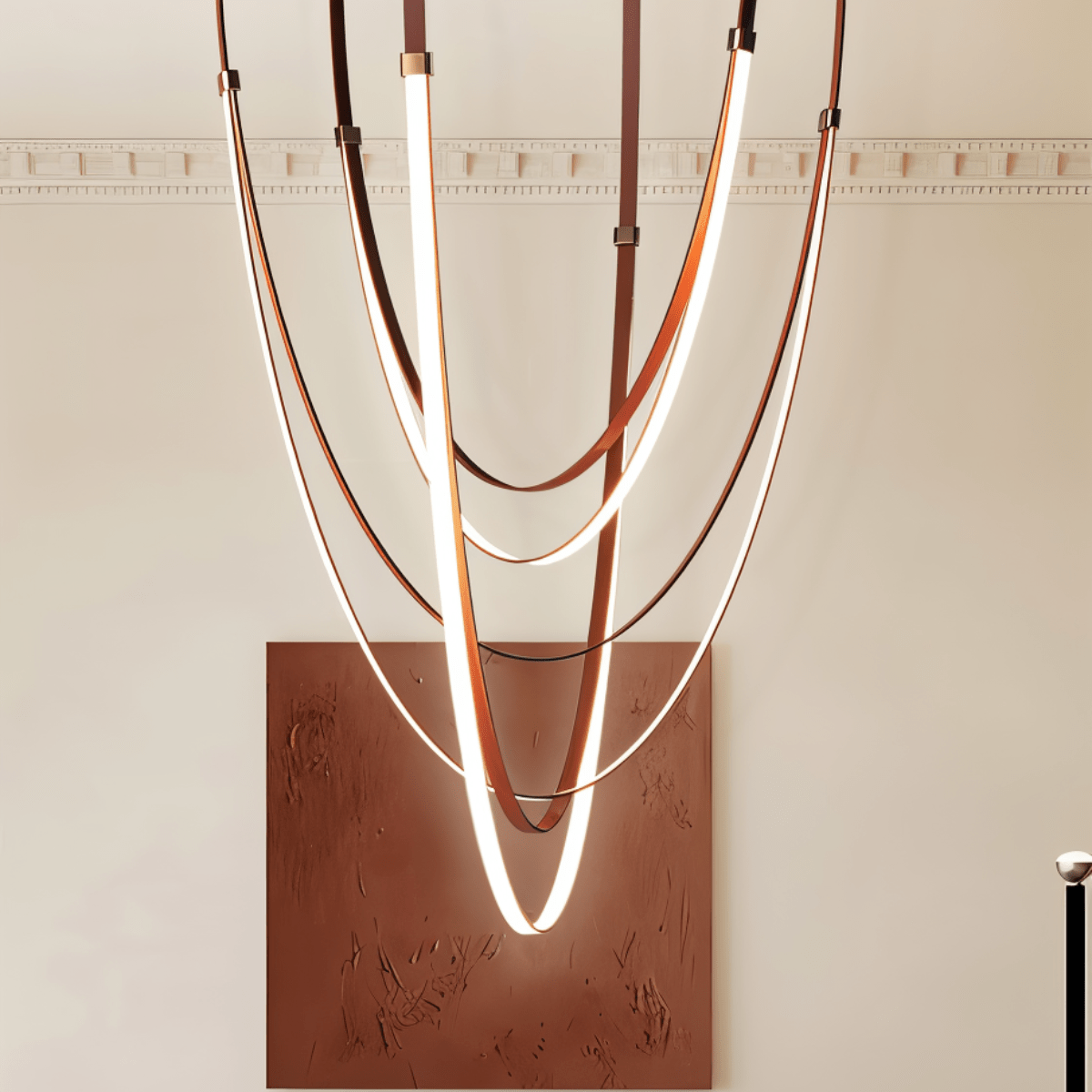 LuxeLeather | Modern Black Industrial Chandelier Light for Trendy Spaces 0