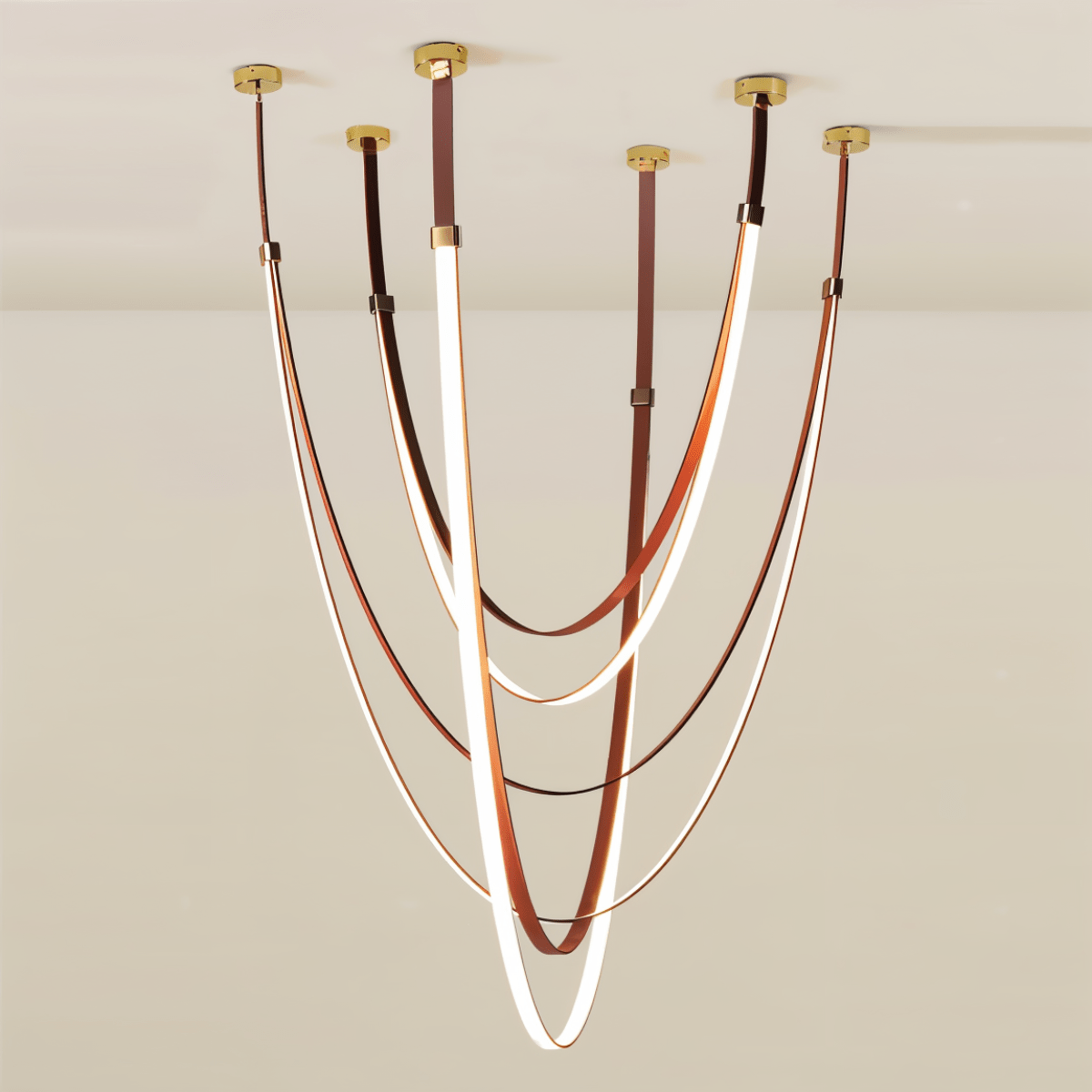 LuxeLeather | Modern Black Industrial Chandelier Light for Trendy Spaces 2