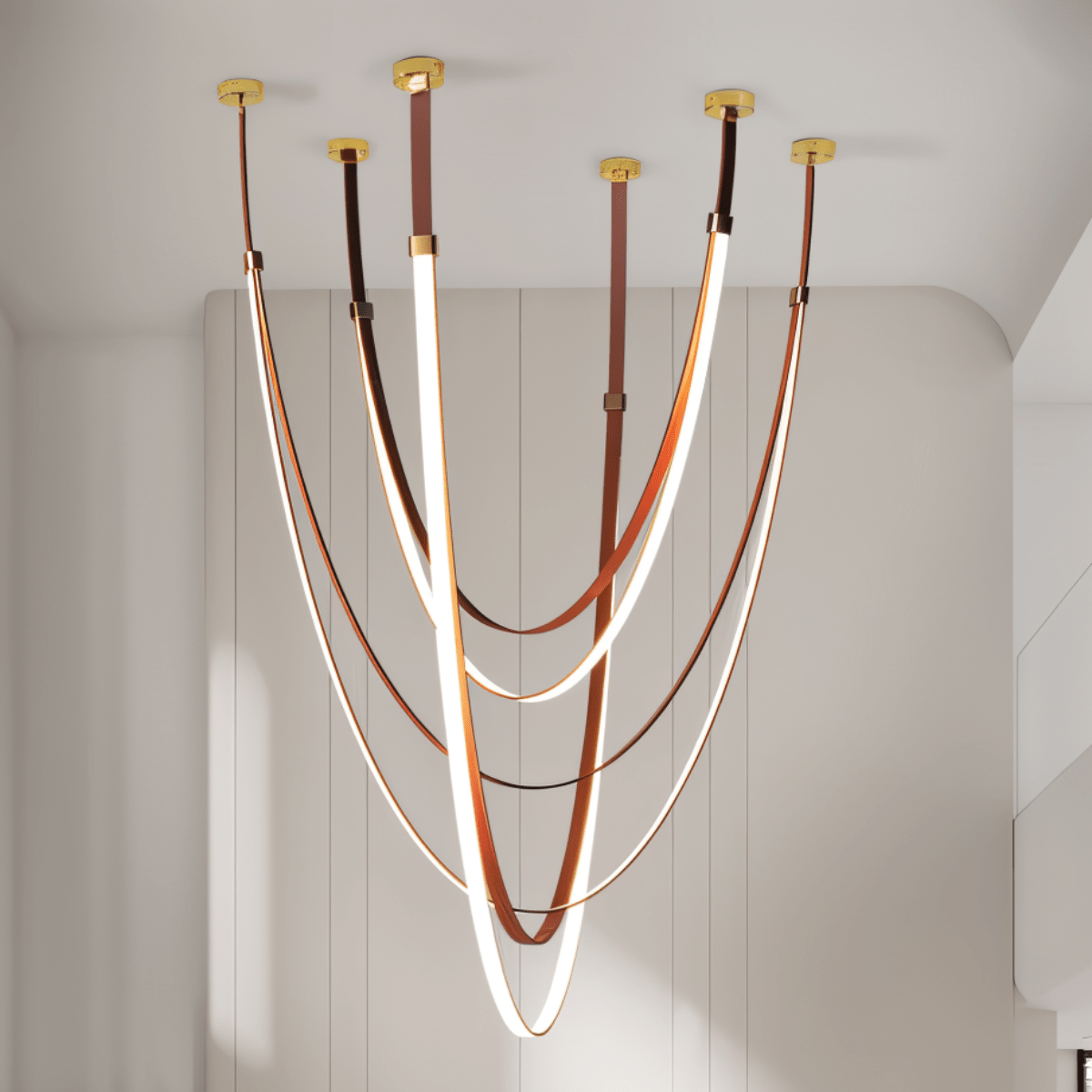 LuxeLeather | Modern Black Industrial Chandelier Light for Trendy Spaces 3