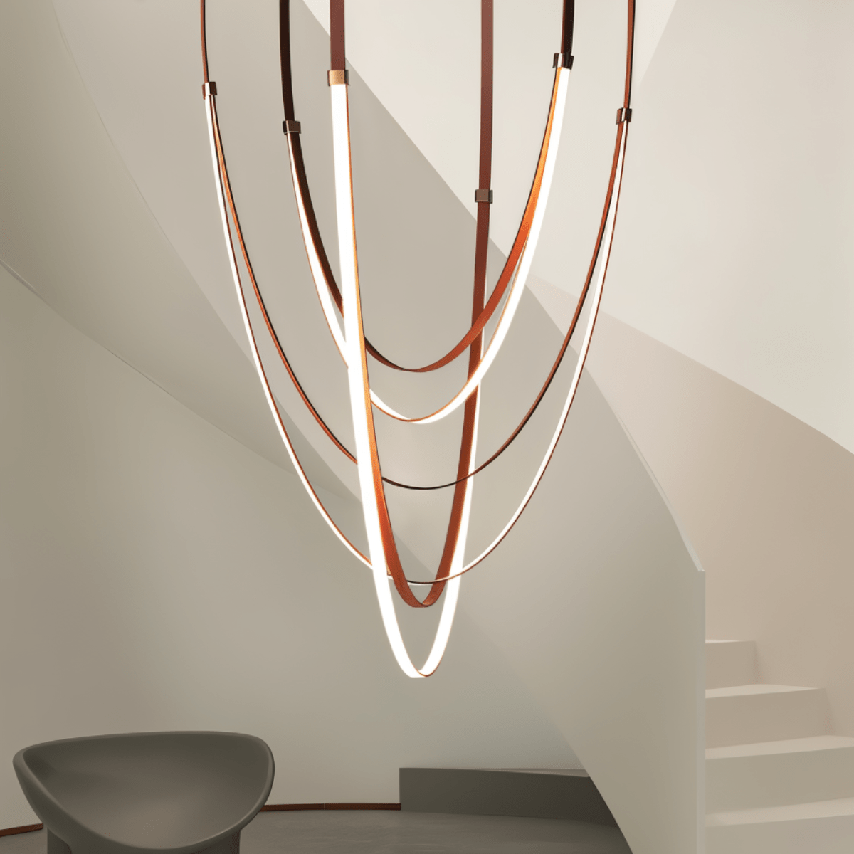 LuxeLeather | Modern Black Industrial Chandelier Light for Trendy Spaces 4