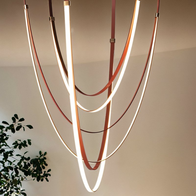 LuxeLeather | Modern Black Industrial Chandelier Light for Trendy Spaces 7