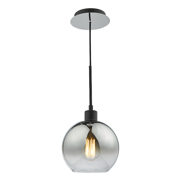 Lycia | Black Pendant Light with Ombre Glass Globe | Adjustable Height for Modern Kitchen Lighting 0