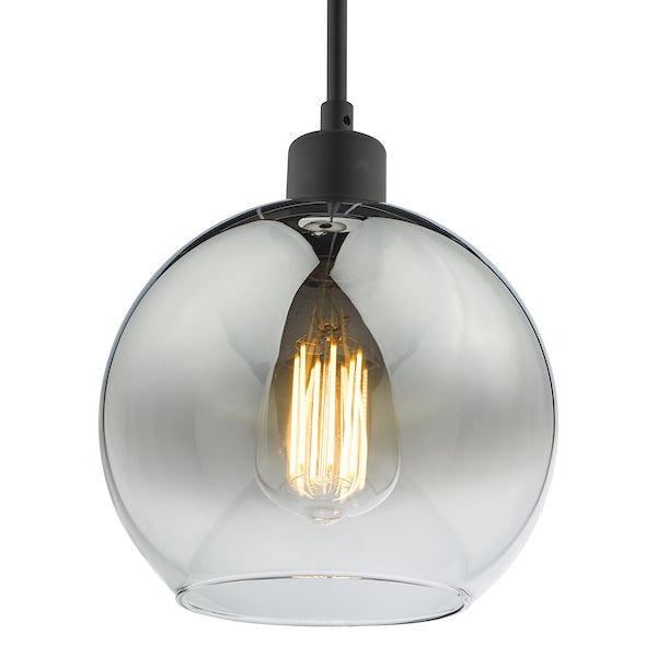Lycia | Black Pendant Light with Ombre Glass Globe | Adjustable Height for Modern Kitchen Lighting 2