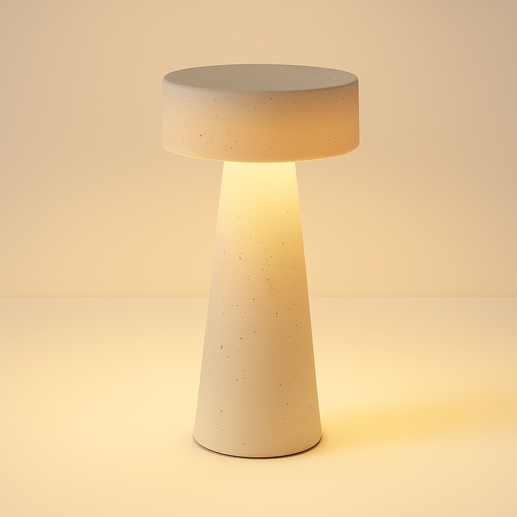 LycorisStone | Elegant Minimalist Yellow Travertine Table Lamp for Living Room 1