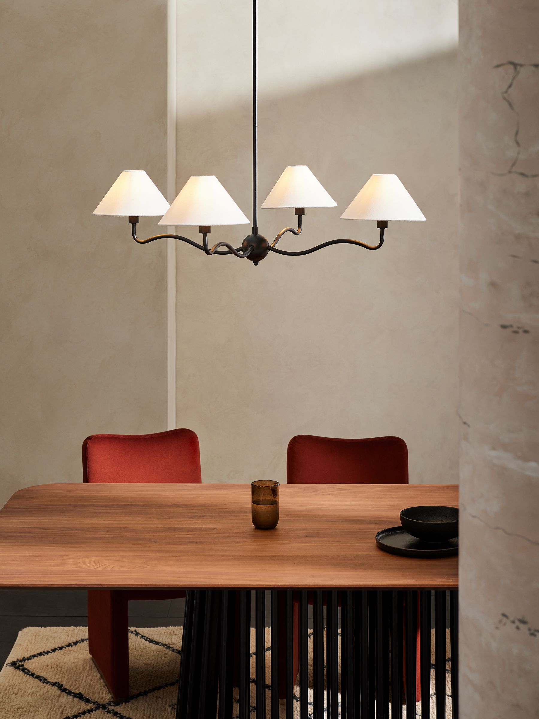 Freyza | Ovene Vintage-Industrieller Stoff-Kronleuchter – Industrielles Esszimmer, Wohnzimmer