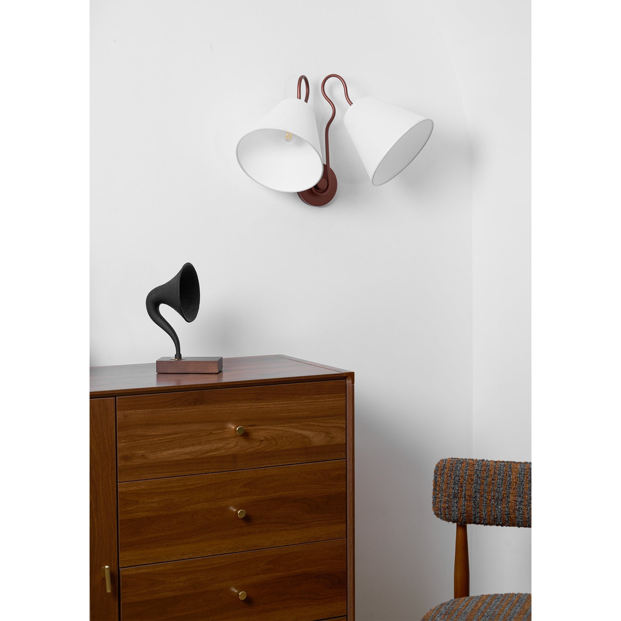 Freyza | Elthayra Vintage Industrial Fabric Wall Light – Industrial Bedroom Hallway