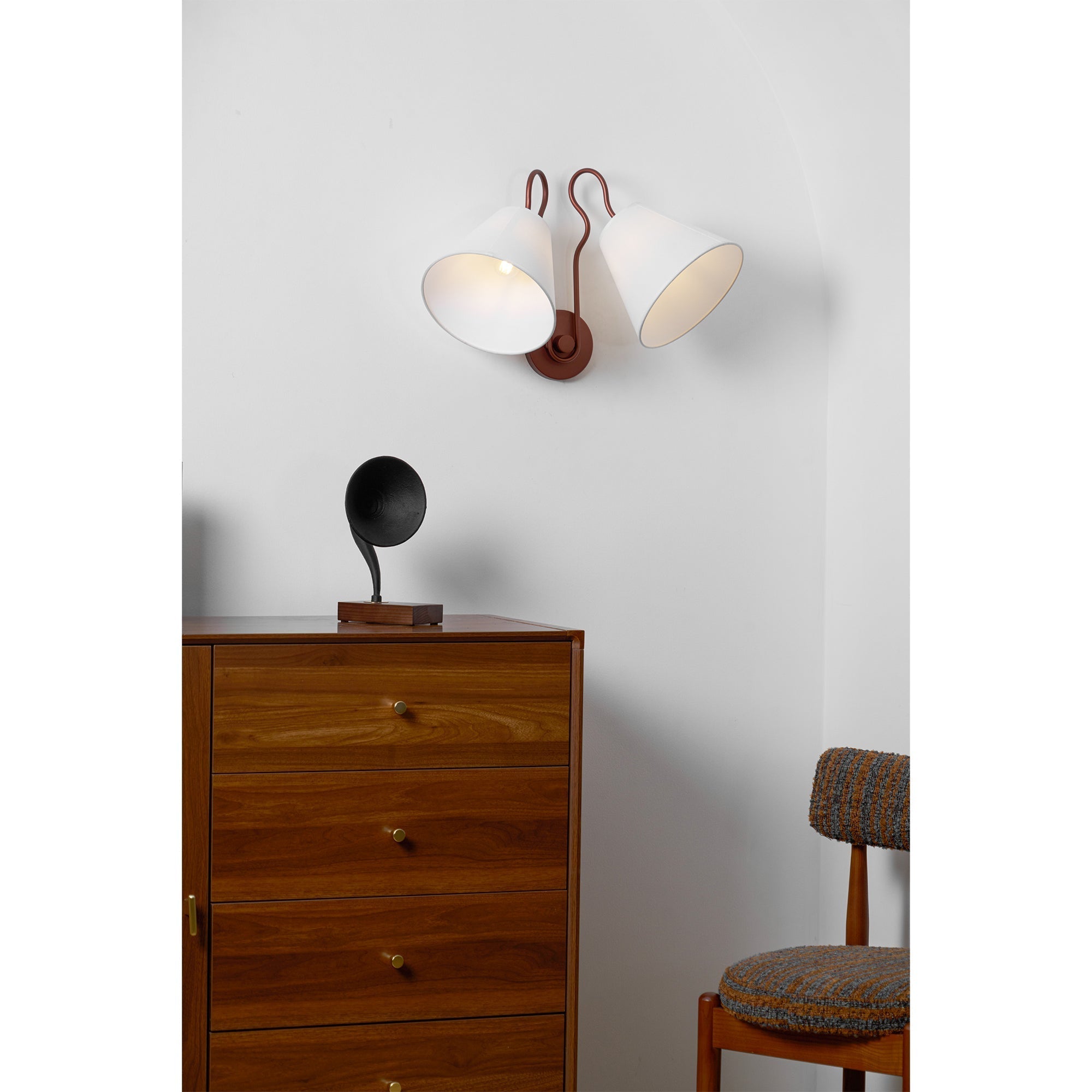 Freyza | Elthayra Vintage Industrial Fabric Wall Light – Industrial Bedroom Hallway