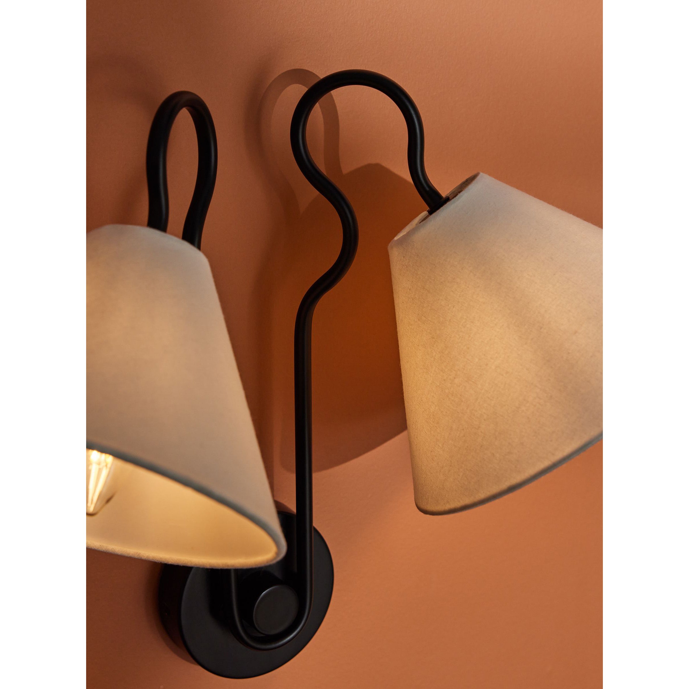 Freyza | Elthayra Vintage Industrial Fabric Wall Light – Industrial Bedroom Hallway