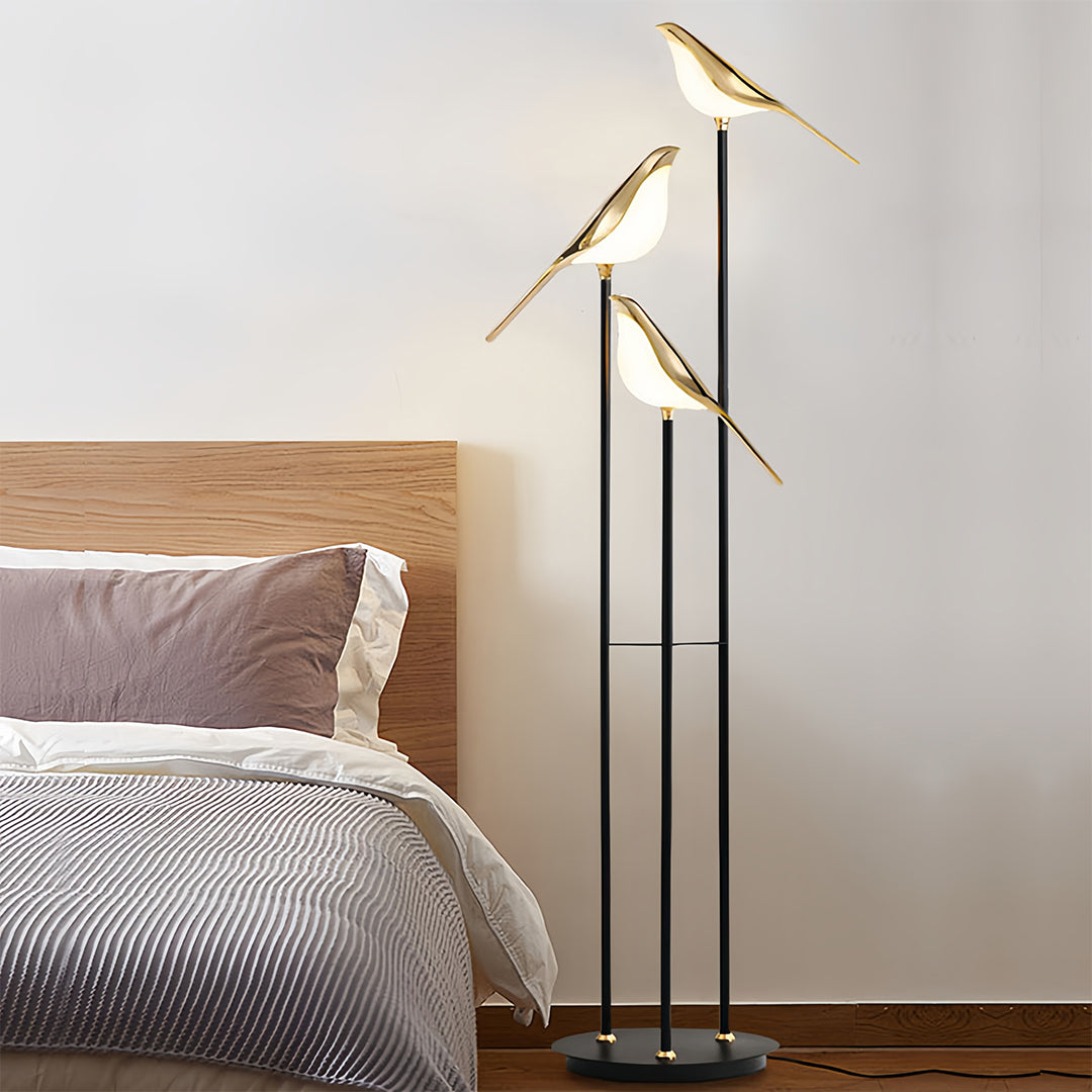 MagpieGlow | Elegant Gold Modern Floor Lamp for Living Room Décor 1
