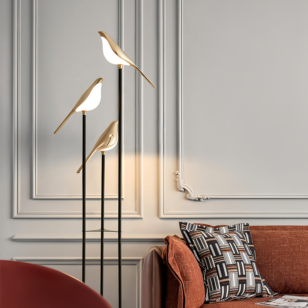 MagpieGlow | Elegant Gold Modern Floor Lamp for Living Room Décor 2