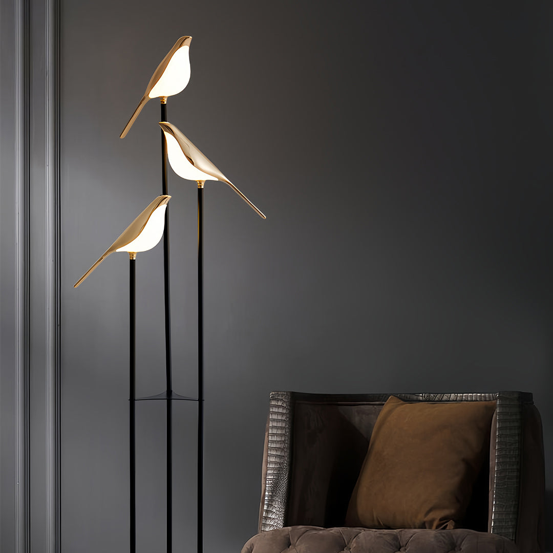 MagpieGlow | Elegant Gold Modern Floor Lamp for Living Room Décor 3