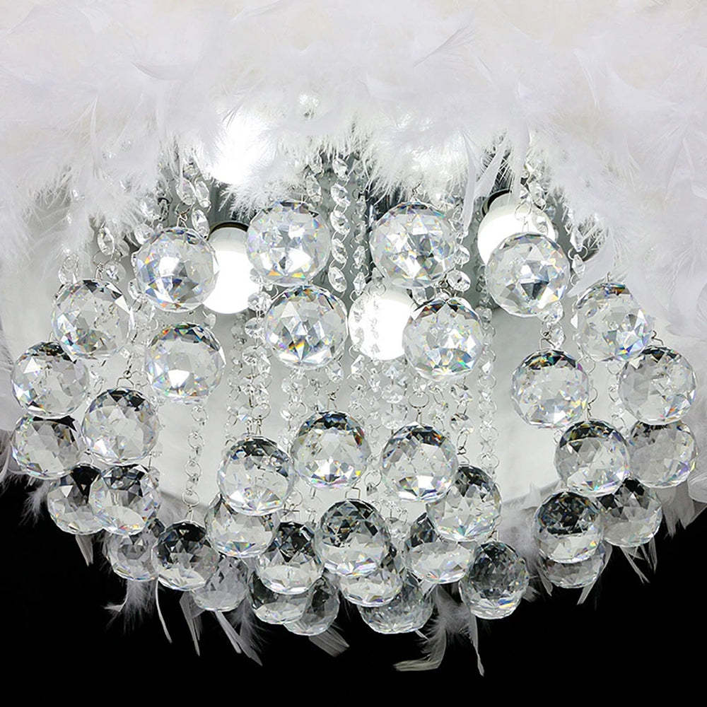 Freyza | Lustre en cristal blanc – Salle à manger et salon modernes