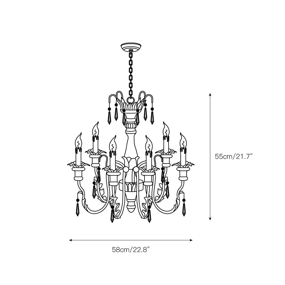 Freyza | Elmarisra Vintage Luxury Wood Chandelier – Vintage Dining Room Living Room