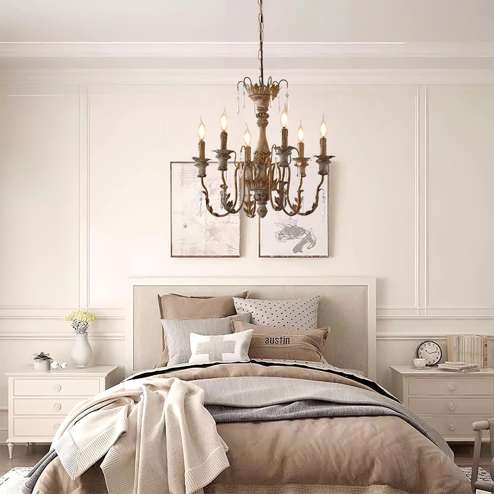 Freyza | Elmarisra Vintage Luxury Wood Chandelier – Vintage Dining Room Living Room