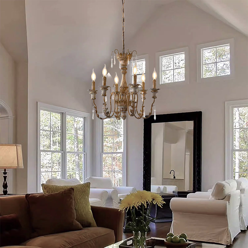 Freyza | Elmarisra Vintage Luxury Wood Chandelier – Vintage Dining Room Living Room