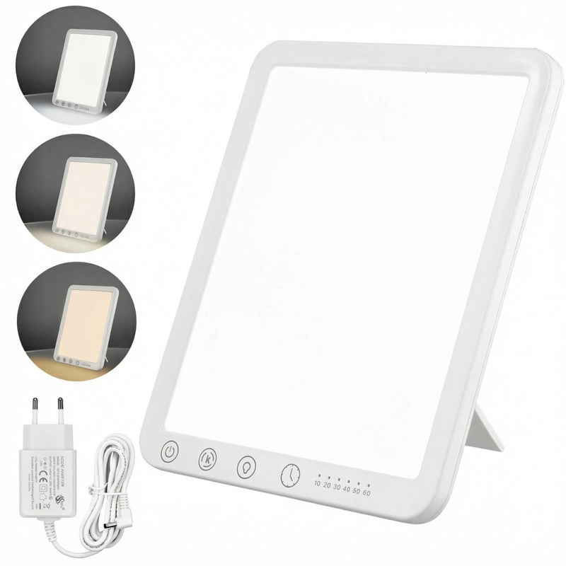 Freyza - Lampe de luminothérapie sans UV 15 000 Lux – Simulation de lumière solaire LED BrightLight à haute intensité pour énergie, concentration et soutien de l’humeur dimensions