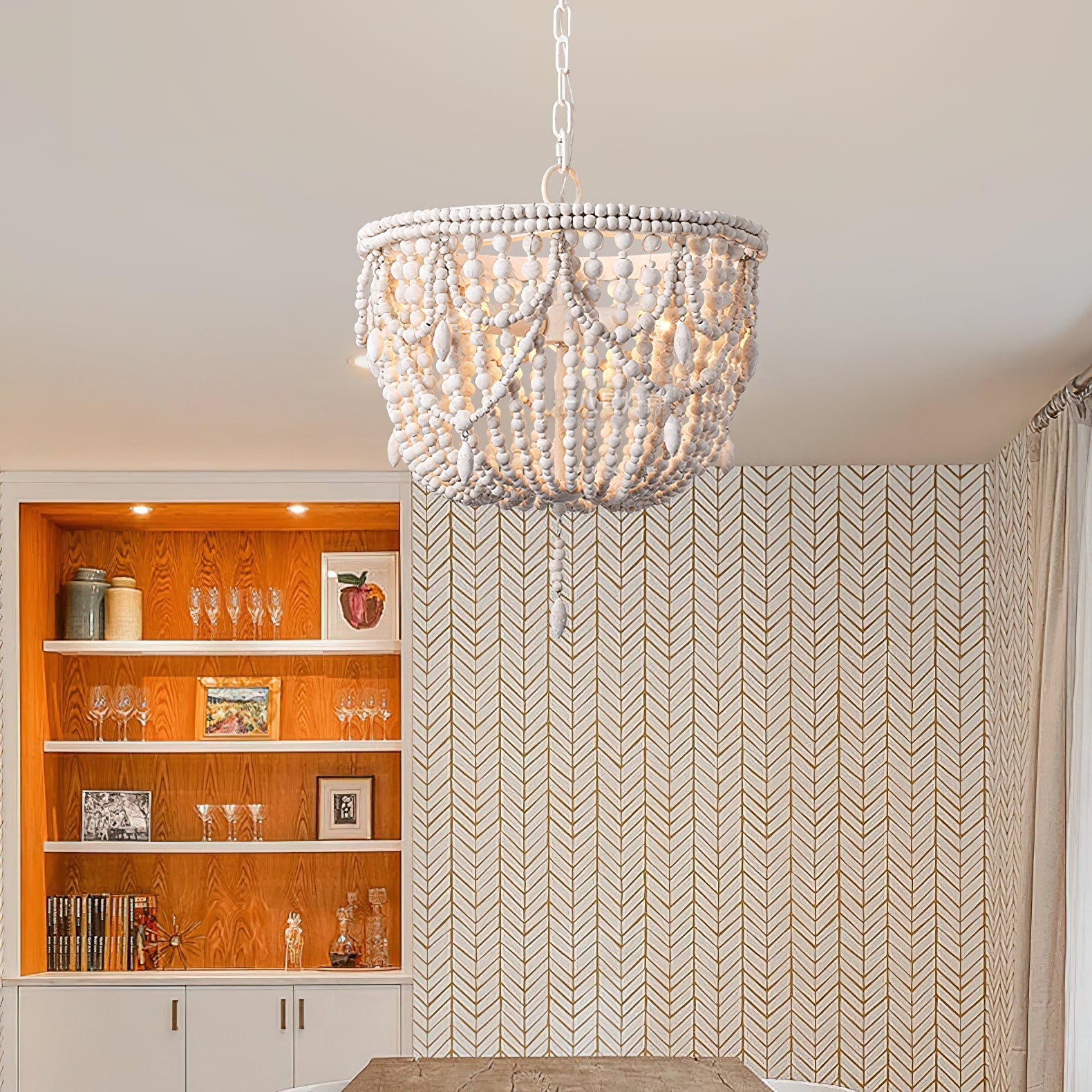 Freyza | Lustre en bois luxueux postmoderne Arsilion – Salle à manger et salon modernes