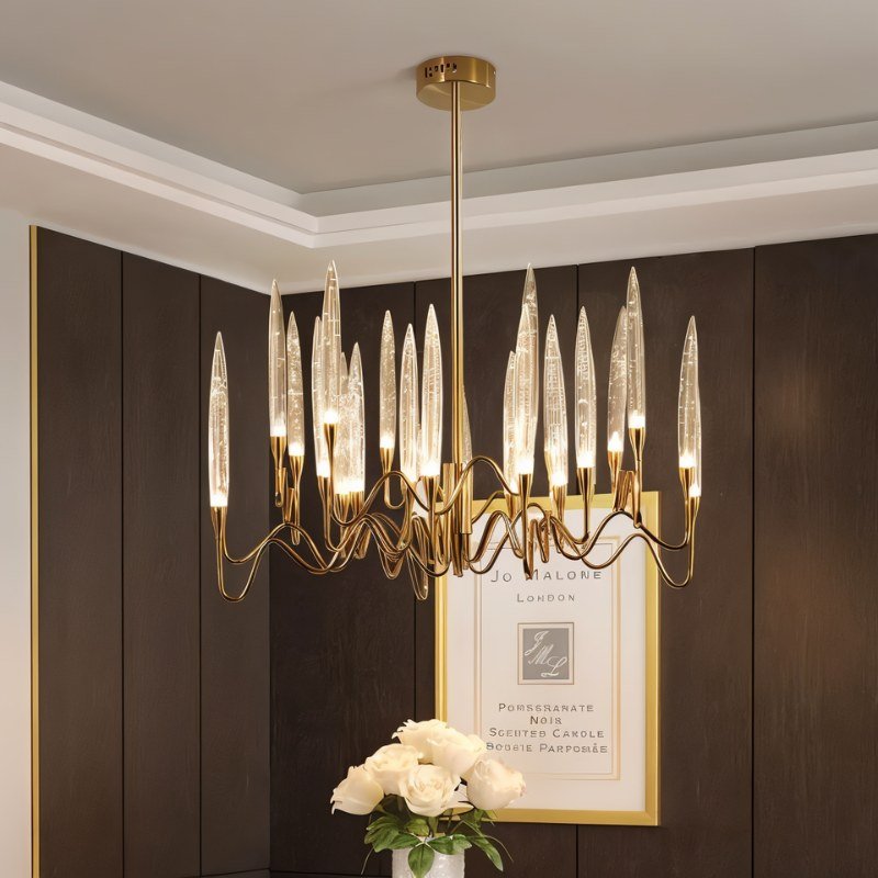 Freyza - ManaraLux | Elegant Modern Gold and Silver Chandelier Lighting Fixture