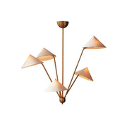 Freyza | Avlorisra Vintage Industrial Brass Fabric Chandelier – Industrial Dining Room Living Room