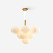 Freyza | Lustre en laiton avec globe en verre – Lustre moderne pour salle à manger et salon