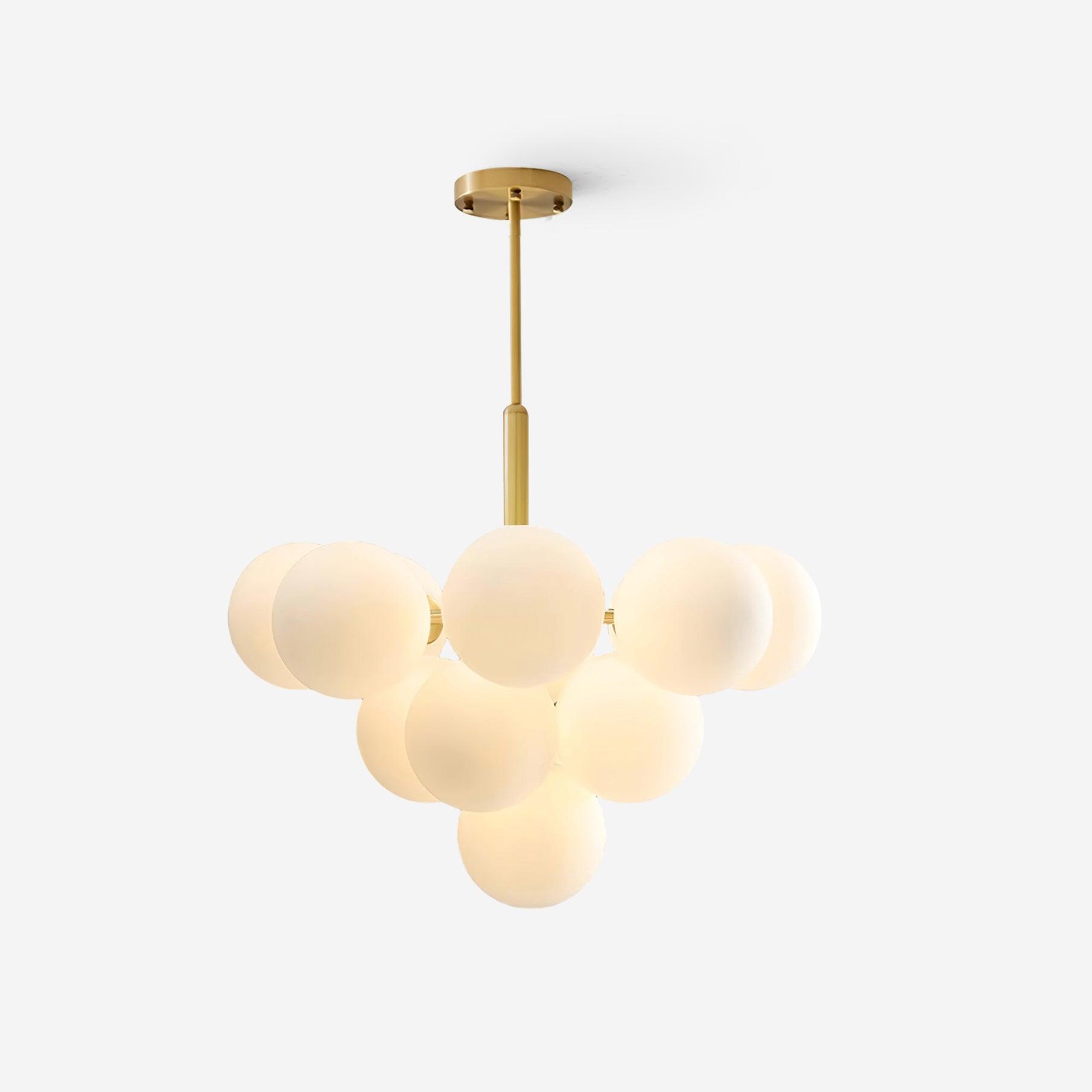 Freyza | Lustre en laiton avec globe en verre – Lustre moderne pour salle à manger et salon