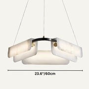 Freyza - Elegant Modern Alabaster Chandelier with Copper Accents