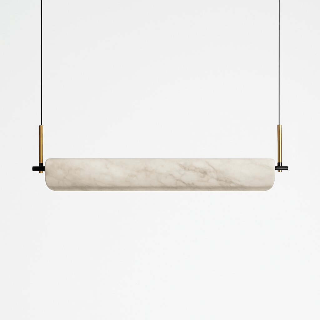 Freyza - Elegant Modern Alabaster Chandelier with Copper Accents