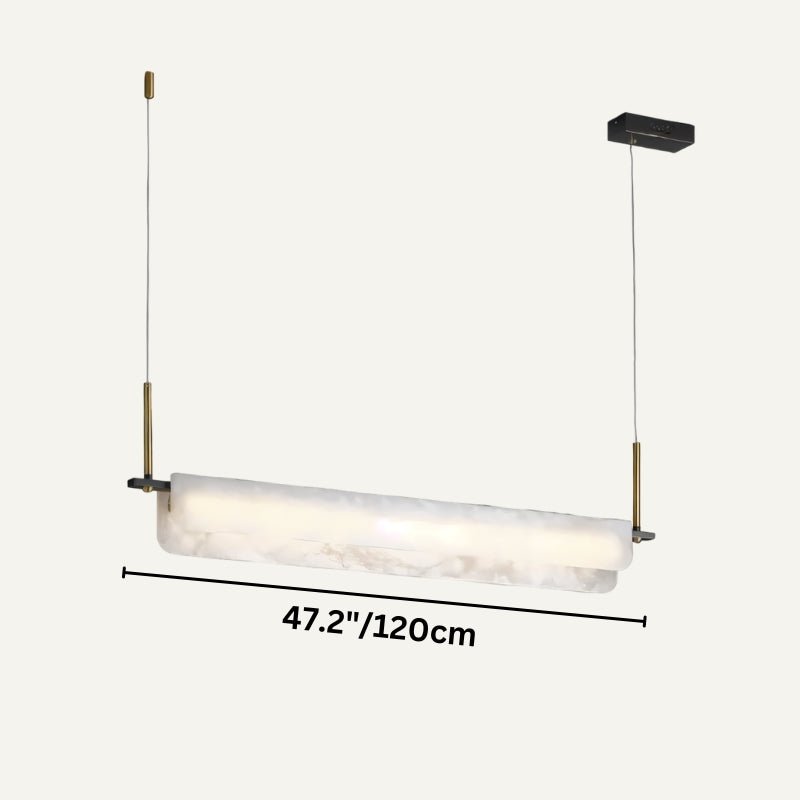 Freyza - Elegant Modern Alabaster Chandelier with Copper Accents