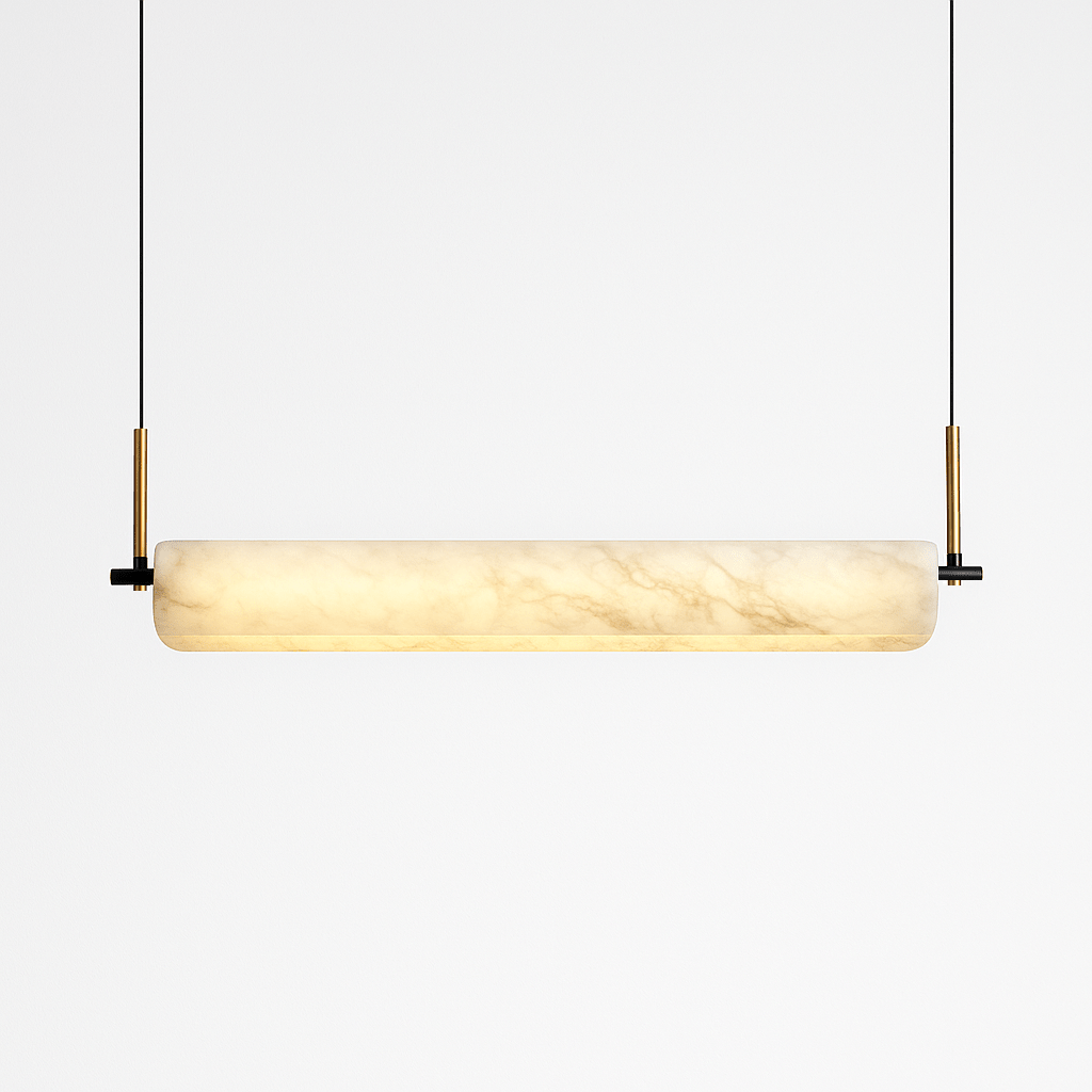 Freyza - Elegant Modern Alabaster Chandelier with Copper Accents