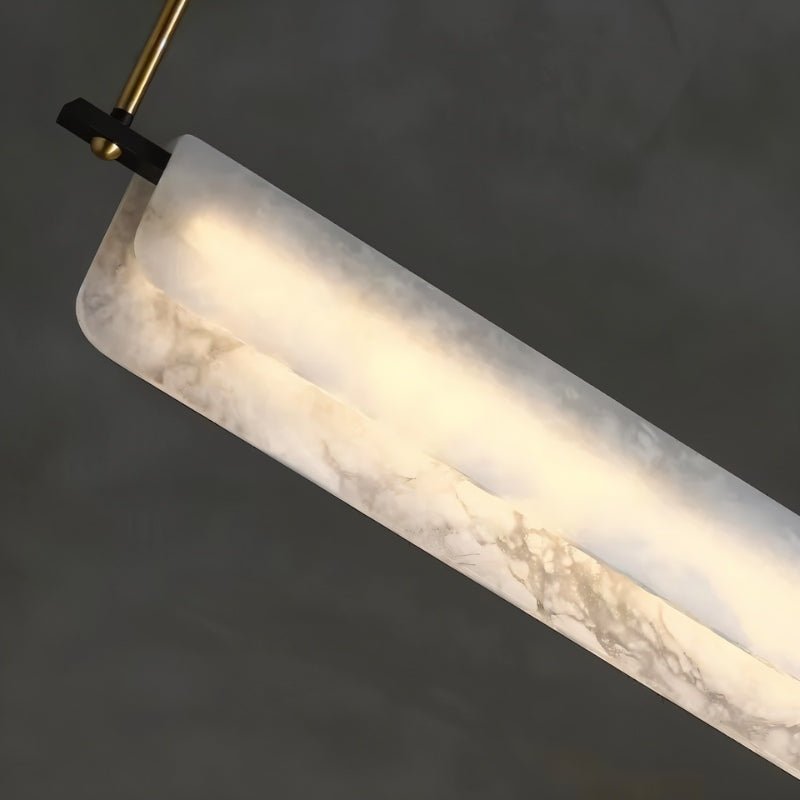 Freyza - Elegant Modern Alabaster Chandelier with Copper Accents