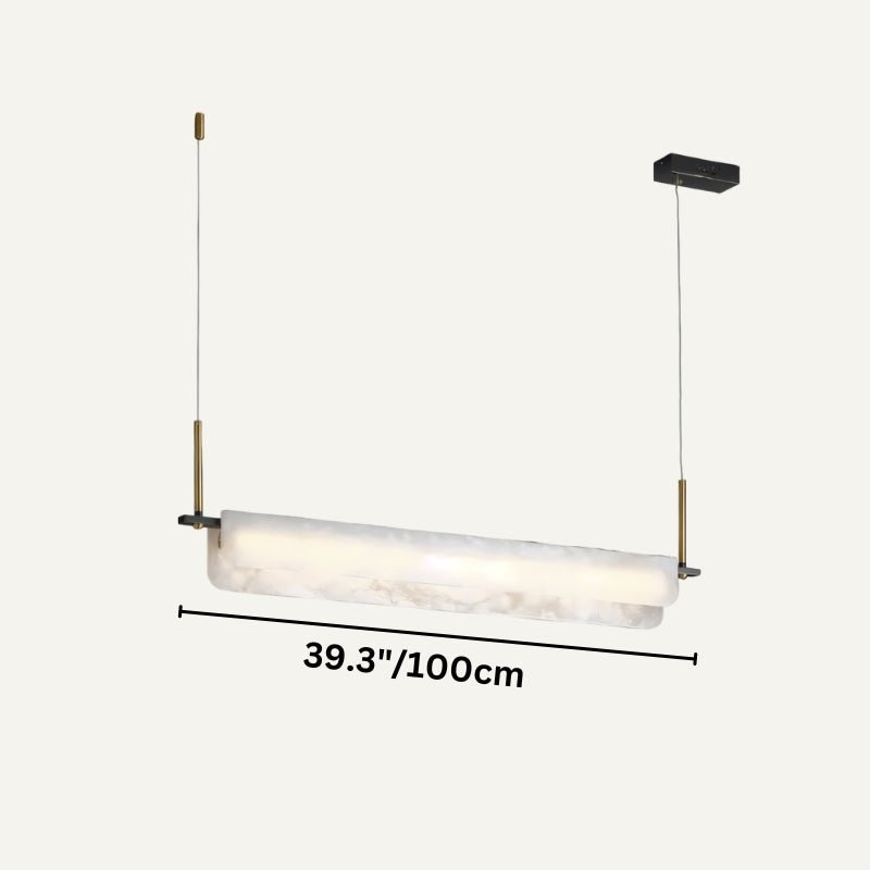 Freyza - Elegant Modern Alabaster Chandelier with Copper Accents