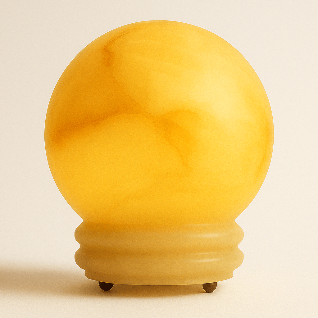 MarbleSphere | Elegant Sculptural Bedroom Table Lamp for Ambient Lighting 0