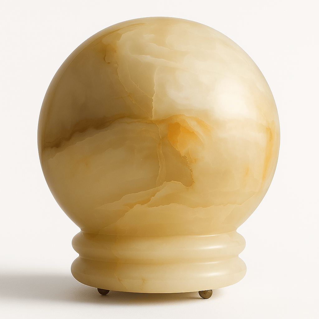 MarbleSphere | Elegant Sculptural Bedroom Table Lamp for Ambient Lighting 1