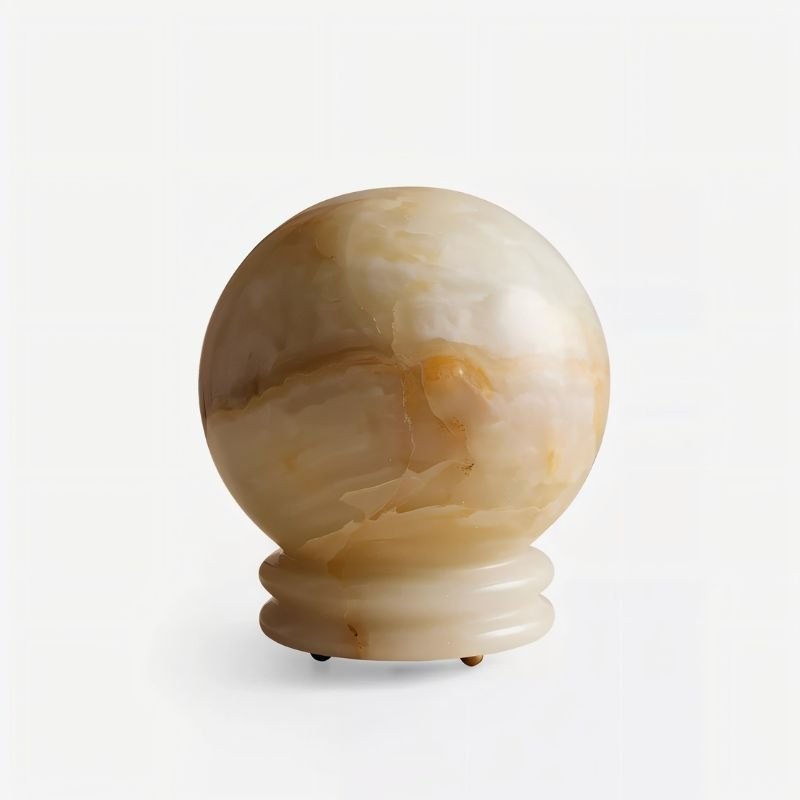 MarbleSphere | Elegant Sculptural Bedroom Table Lamp for Ambient Lighting 5