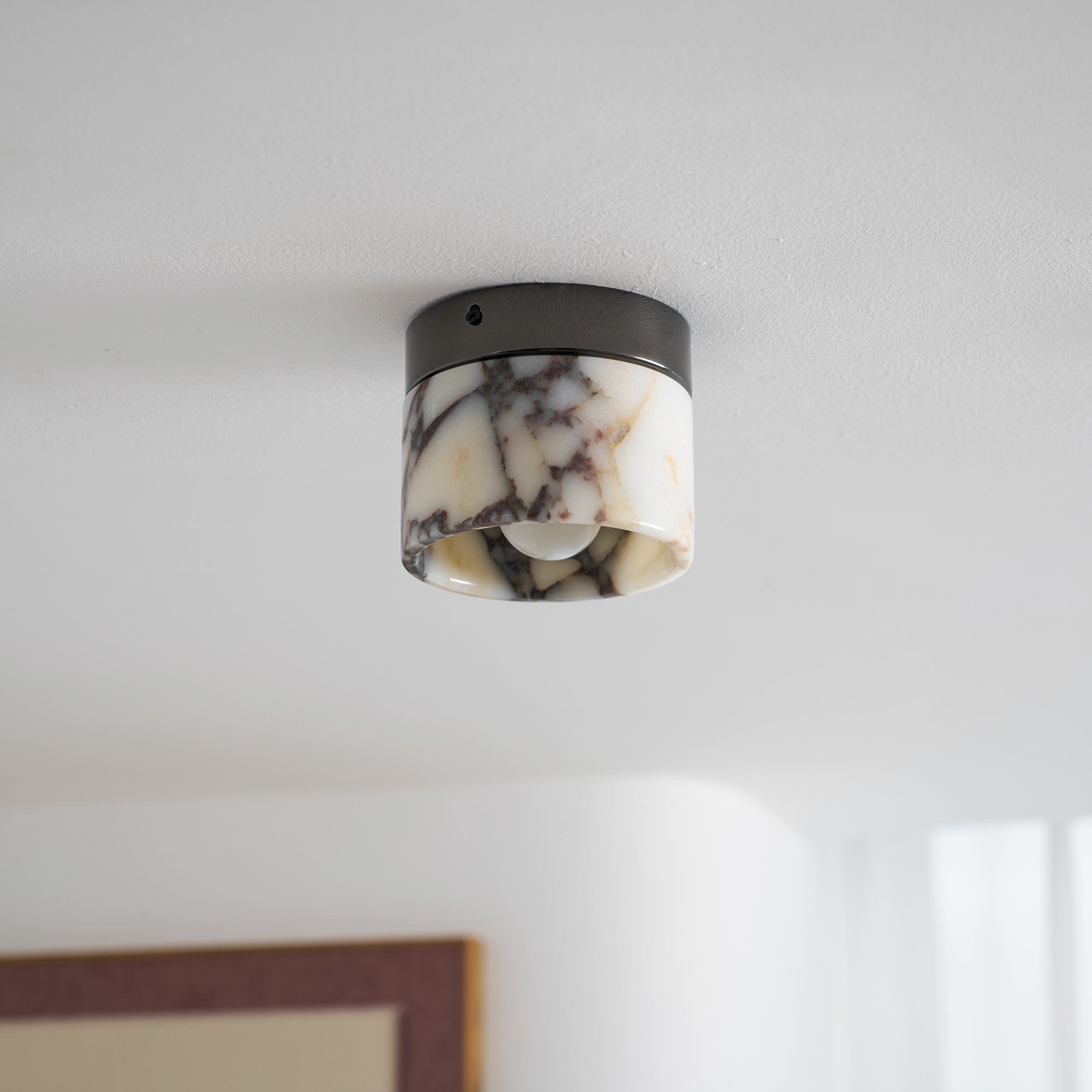 Freyza | Plafonnier rond en marbre Ivinir – chambre, salon