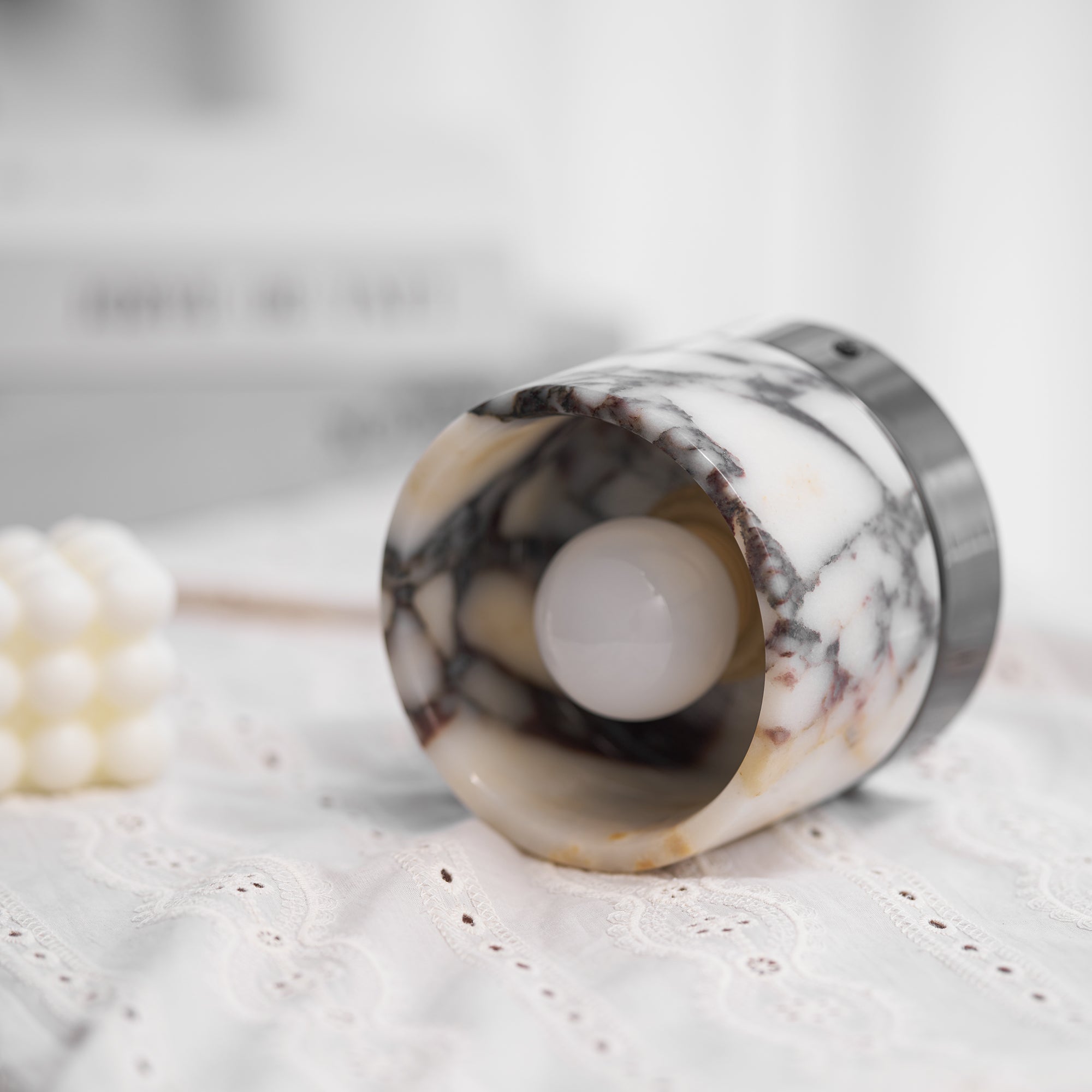 Freyza | Plafonnier rond en marbre Ivinir – chambre, salon