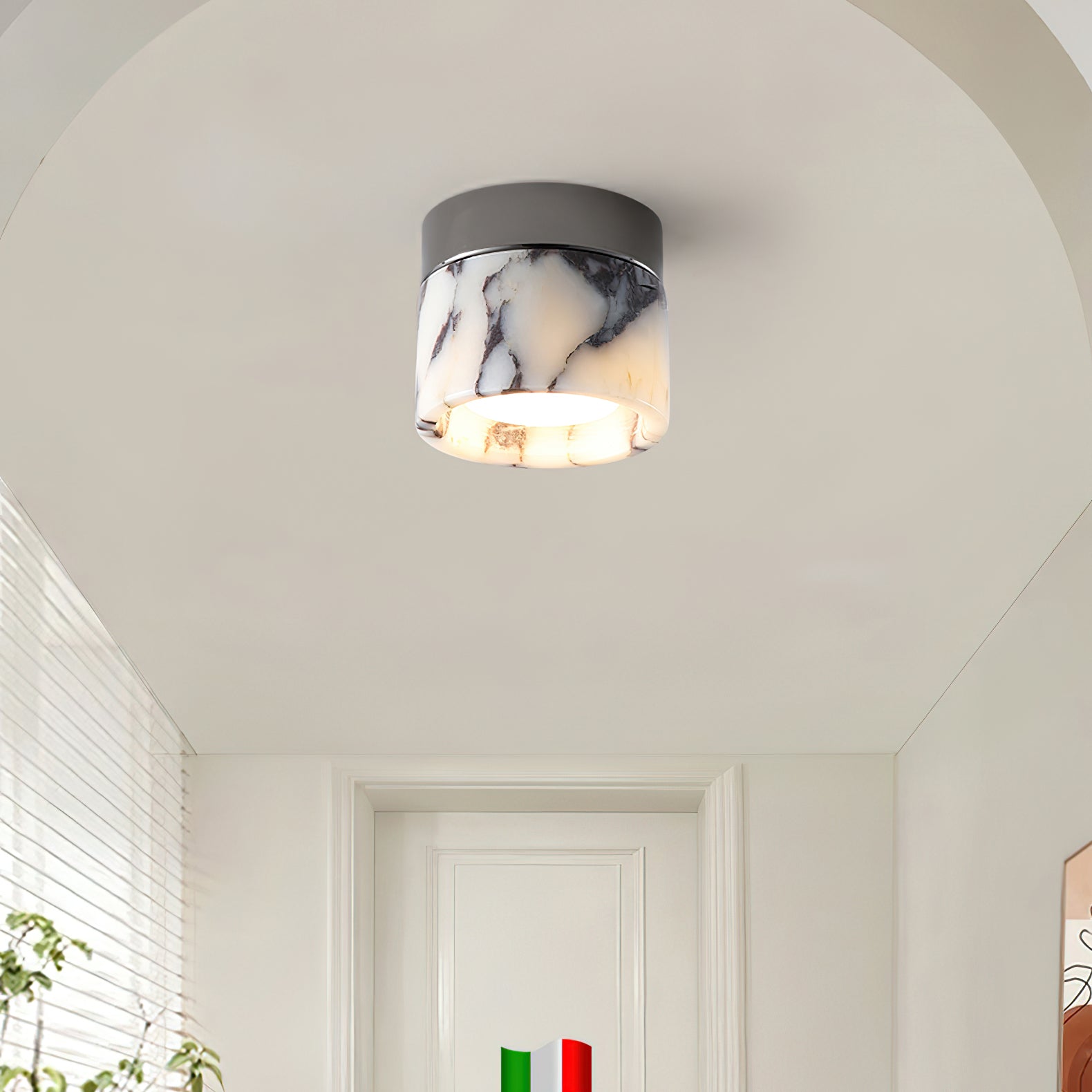 Freyza | Plafonnier rond en marbre Ivinir – chambre, salon