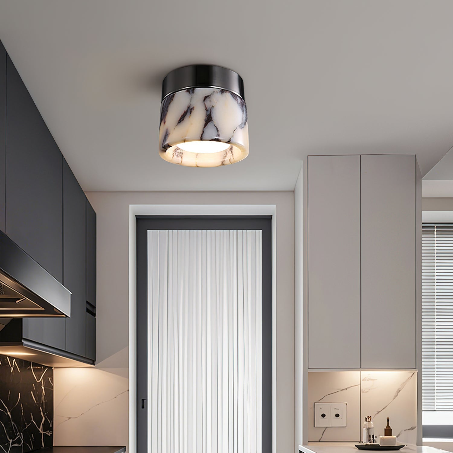 Freyza | Plafonnier rond en marbre Ivinir – chambre, salon