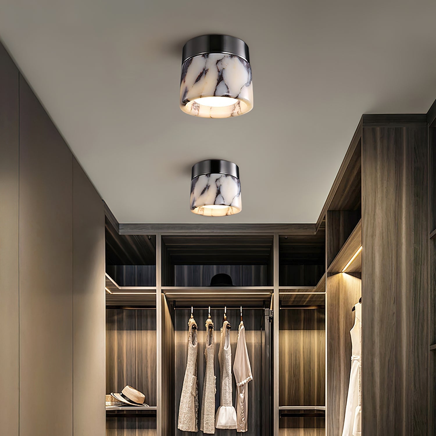 Freyza | Plafonnier rond en marbre Ivinir – chambre, salon
