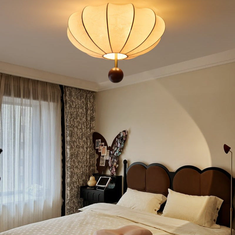 Freyza | Plafonnier encastré en tissu et bois – chambre, couloir, cuisine