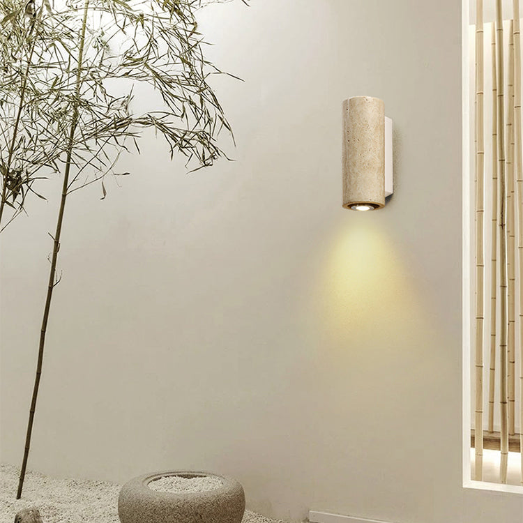 Freyza | Uvineth Travertin-Wandleuchte – Schlafzimmer, Flur