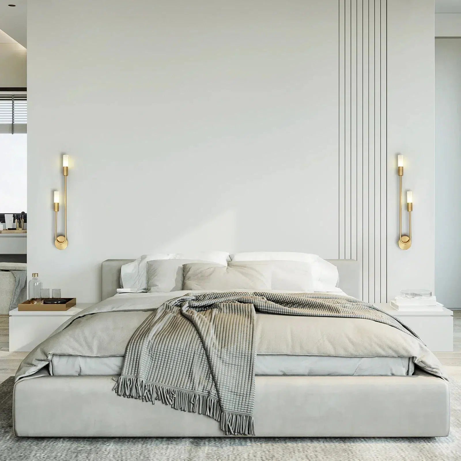 MarinaGlow | Elegant Contemporary Metal Bathroom Wall Light Fixture 4