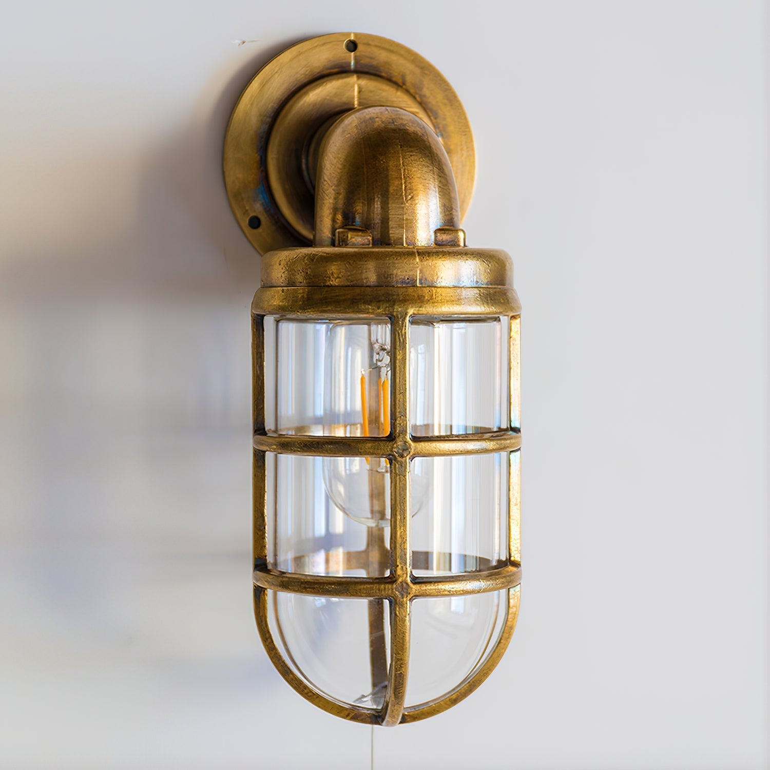 Freyza | Evthaia Vintage Industrial Glass Wall Light – Industrial Bedroom Hallway