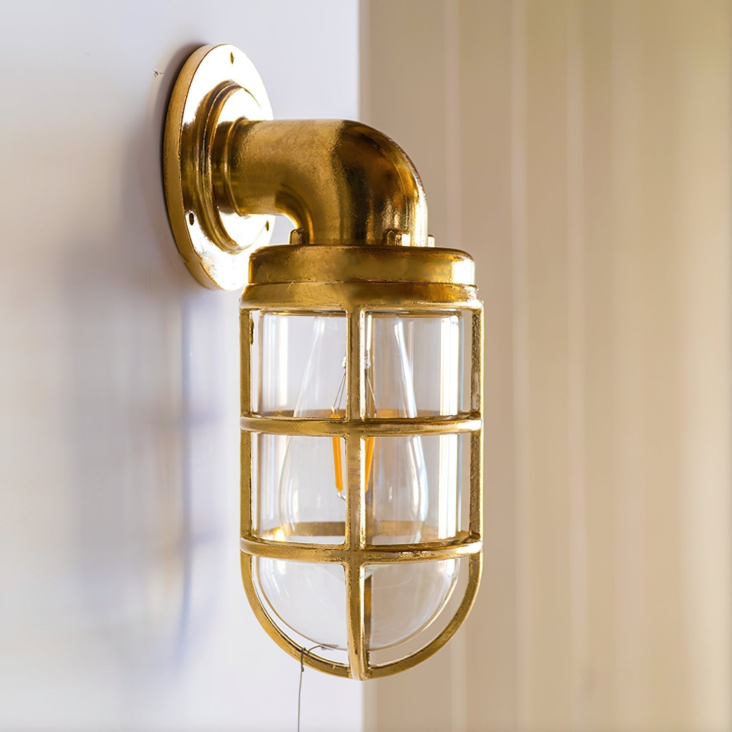 Freyza | Evthaia Vintage Industrial Glass Wall Light – Industrial Bedroom Hallway