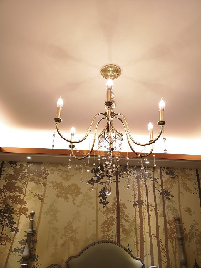 Freyza | Ilphaeth Postmodern Luxury Brass Crystal Chandelier – Modern Dining Room Living Room